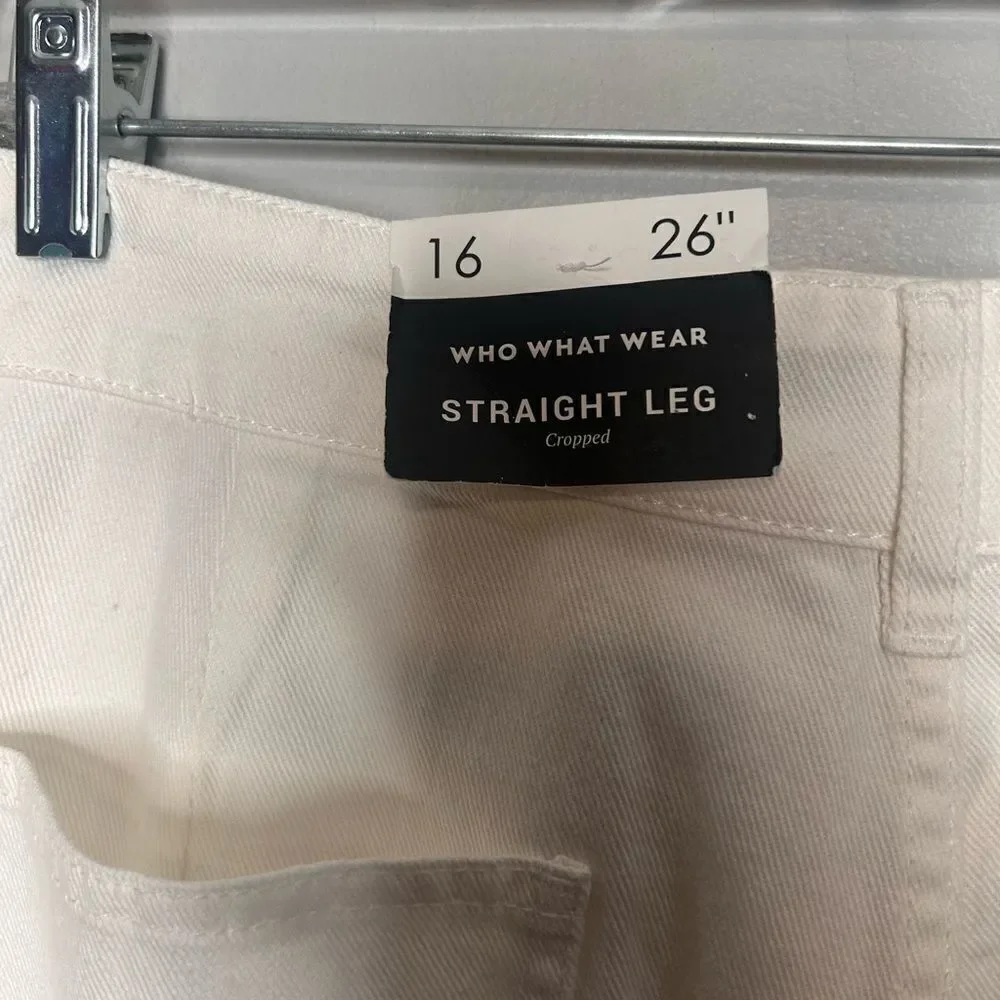 Who What Wear Patch Pocket Cropped Wide Leg Pants NWT